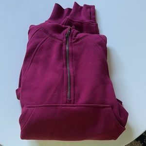 Red half zip scuba